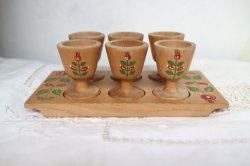 画像1: 木製のエッグスタンドセット