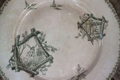 画像1: 小鳥の絵柄の大皿