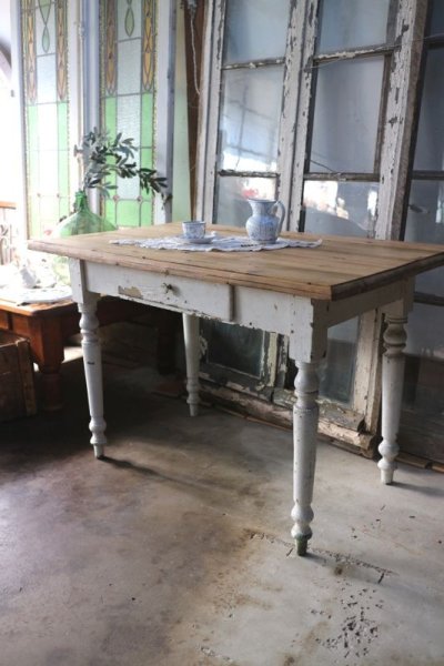 画像2: パインの古材のシャビーなテーブル