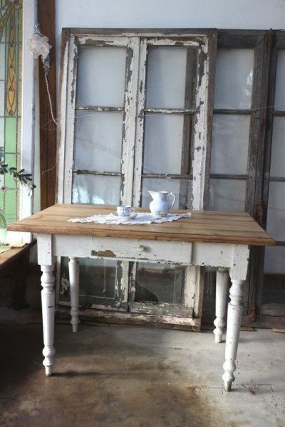 画像3: パインの古材のシャビーなテーブル
