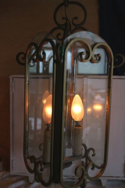 画像1: 角柱のガラスランプ